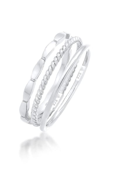 Elli - Ring - Dames Band Stapelen Trio Basis Minimaal Tijdloos Blogger in 925 Sterling Zilver - Dames