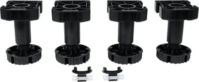 Stelpoten 120 mm voor keukens en meubels - verstelbaar 110-140 mm - opschroefmodel - inclusief montageblokken en plintclips - set van 4