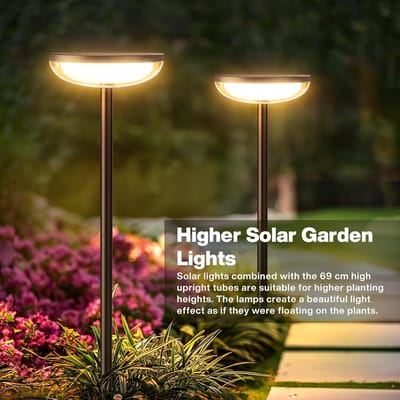 Solar Tuinlampen Set Van 4 - Zonne-energie Buitenverlichting Met Warm Wit LED Licht - 1000mAh Accu - 40 Lumen Extra Heldere Tuinlampen - IP65 Waterdichte Sfeerverlichting Voor Terras, Tuin En Buitenruimte