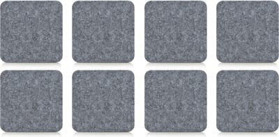8x Onderzetter - grijs - vilt - 10 x 10 cm - voor glazen - voor op tafel - warmtebestendig