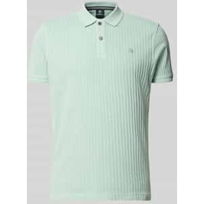 LERROS Poloshirt van jacquard met wafelstructuur en vintage-look , Maat: S , Kleur: BAY GREEN , 96% katoen, 4% elastaan