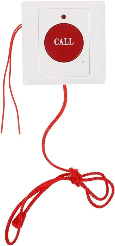 Noodoproepknop - Paniekknop Alarmsysteem - Veiligheid Vergroten - Vlamvertragend ABS Materiaal - 86x86mm - Wit