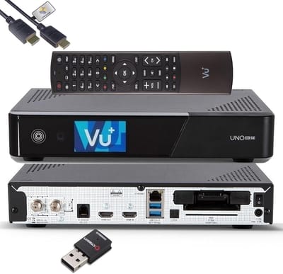 4K UHD Satelliet Ontvanger met FBC Twin Tuner, HDR10, H.265, 2.4 inch LCD, 2x USB 3.0, HDMI 2.0, CI+, Gigabit LAN, SATA voor HDD/SSD, HbbTV, Media Player, PVR