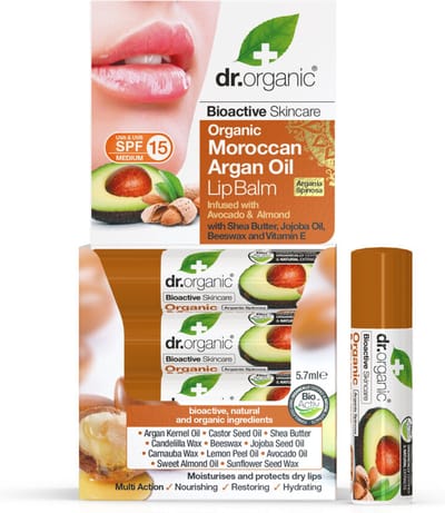 Dr. Organic Marrokaanse Arganolie Lippenbalsem met Avocado - 16 x 5,7 ml - Voordeelverpakking