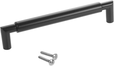 SOTECH meubelgreep Keukengreep E9 echt roestvrij staal zwart mat BA 160 mm / Ø 16 mm met metalen sokkels
