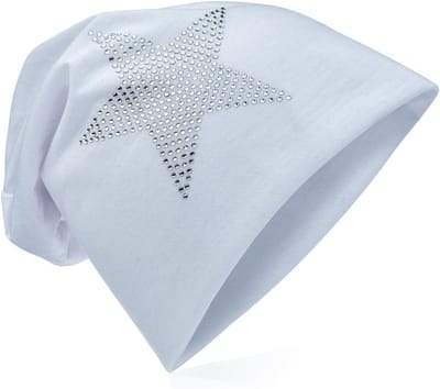 Slouchy Beanie Mutsen Ster Strass Unisex Effen Kleur Trend Hoofddeksel