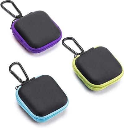Mini-hoofdtelefoontas - Stootvaste koptelefooncase voor in-ear hoofdtelefoons, met netvak en harde schaal, ideaal voor opslag en bescherming van accessoires