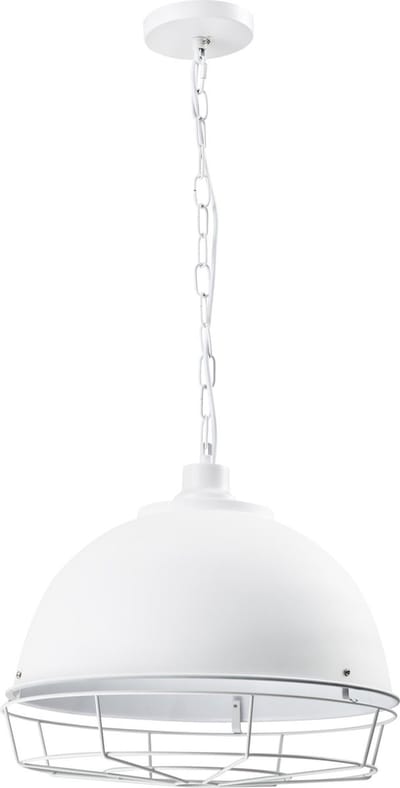 QUVIO Hanglamp landelijk - Lampen - Plafondlamp - Industrieel - Verlichting - Verlichting plafondlampen - Keukenverlichting - Lamp - E27 Fitting - Met 1 lichtpunt - Voor binnen - Metaal - Aluminium - D 42 cm - Wit