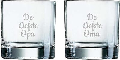 Gegraveerde Whiskeyglas 38cl De Liefste Opa-De Liefste Oma