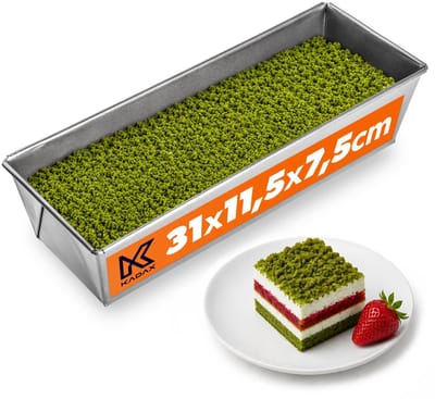 KADAX Bakplaat, Bakvorm voor Cake, Taart, Brood, Brownie, Staal anti-aanbak, Taartpan, stevig, Cake Bakvorm, gemakkelijk schoon te maken, rechthoekig, zilver (31 x 11,5 x 7,5cm)