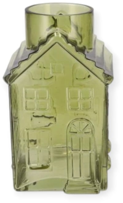 Daan Kromhout - Vaas - Bloemenvaas - Glas - Huis - Groen - 13x13x22 cm - House