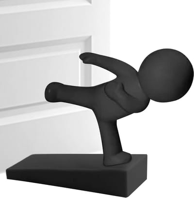 Deurstopper Figuur - Deurbuffer Vloer - Bescherming Wanden - Schokabsorberend Ontwerp - 10.4x10.3x10.3 cm - Grijs