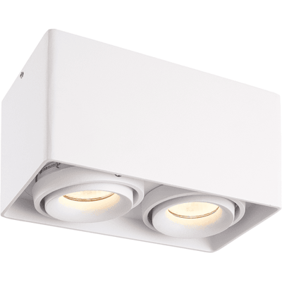 HOFTRONIC Esto LED Opbouwspot - Vierkant - 2 lichts - Kantelbaar - Dimbaar - 6500K daglicht wit - GU10 - Opbouwspot - Voor binnen - Vervangbare