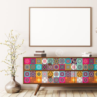 Meubeldecoratiestickers - Zelfklevende stickers voor keuken en woonkamer - 60 UGO meubeltegelstickers - 60 stickers 20x20cm