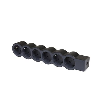 Legrand Stekkerdoos 6x2P+A Zonder Snoer Zwart (Europese Stekkerdoos) - 694580 [10 stuks]