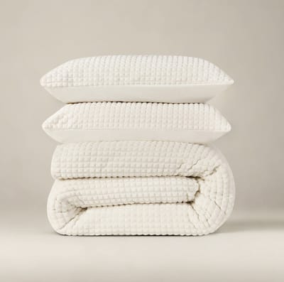 Sleeptime Check Teddy Dekbedovertrek - Eenpersoons - 140X200/220 + 1 x kussensloop 60x70 - Creme