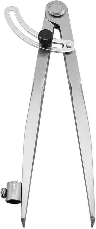Precisieverdeler - Schrijfgereedschap Passer - Tekenen Cirkels - Verstelbaar met Penhouder - 203 cm - Zilverkleurig