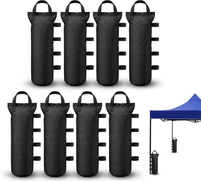 8 stuks - verzwaarde zandzakken - 20 x 50 cm - Dubbele handgrepen - windbestendige verzwaarde pergola - verzwaarde zandzakken voor partytenten - dikke Oxford 600D zandzakken - verzwaarde zandzakken voor partytenten en tentvoeten