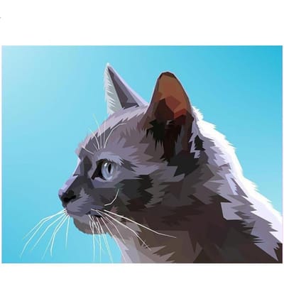 5D DIY Diamond Wall Art Schilderen Sticker Geschikt Dier Kat Foto Volledige Boor Kruissteek 20X30CM gray