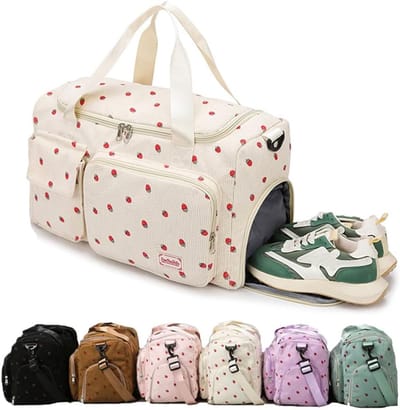 Sporttas Kinderen - Weekendtas Gymtas - Reizen Sport - Schoenenvak Nat-Droog - 48x27x24 cm - Zwart