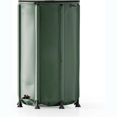 Famanu – Opvouwbare regenton 500 l met decksel - regenwatertank van 620 g/m² PVC - regenwatertank met tapkraan - watercontainer met wateropslag ø 80 x 98 cm
