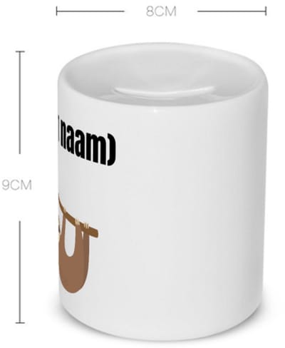 Akyol - luiaard met koffie met eigen naam Spaarpot - Luiaard - luiaard liefhebbers - iemand die houdt van luiaards - verjaardag - cadeau - kado - 350 ML inhoud