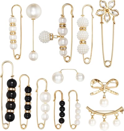 Broches voor kleding parel broche dames broche multi-size vintage parelbroches veiligheidsspelden veiligheidsspelden broches strass trui sjaal clip voor broeken jurk rok hoed