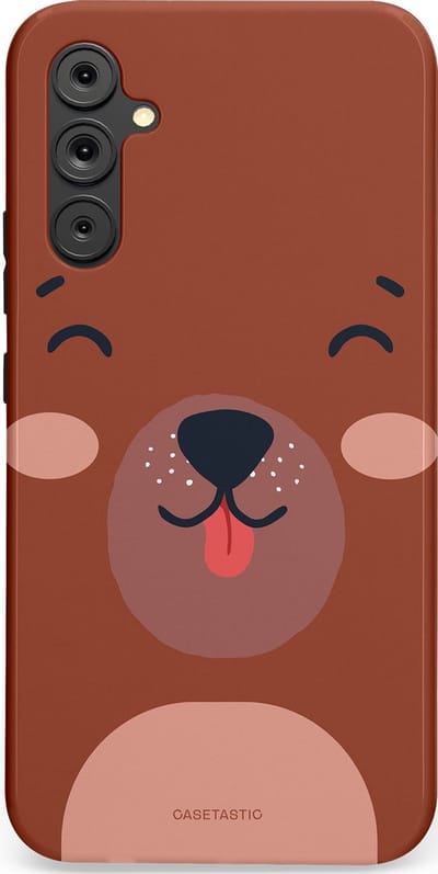Casetastic hoesje geschikt voor Samsung Galaxy A34 (2023) 5G - Dubbellaagse bescherming - Knuffelkopjes beer - Fashion Case - Terracotta Taupe
