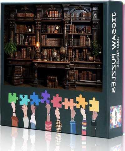 Legpuzzel 1000 stukjes - Boekenliefhebber puzzel - Ontspannende denksport - Inclusief A4 poster - 70 x 50 cm - Bibliotheek interieur