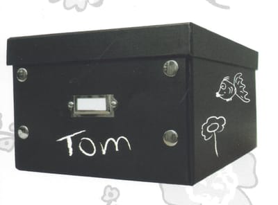 HOOMstyle Opbergbox "Houston" - 34 x 24.5 x 14.5 cm - Met krijt beschrijfbaar - Zwart