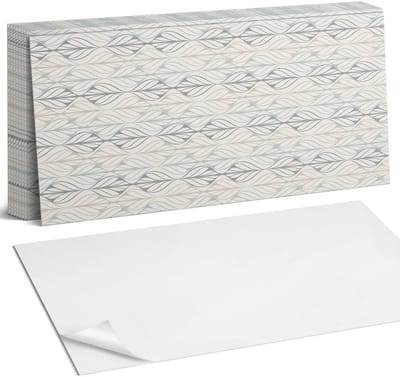 Coloray Plaktegels - Diamantbladpatroon Zelfklevende Wandtegels - 40 cm x 20 cm - Beige Plaktegels - 10 stuks - Rechthoek PVC Tegels - Plaktegels Badkamer - Vloertegels Zelfklevend - Vinyltegels Vloer Zelfklevend - Portugese Tegels
