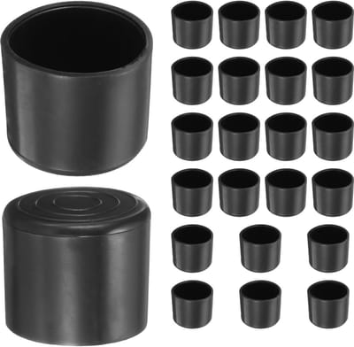 24x Ronde Stofdop Meubels Voetjes PVC Potenbeschermers Zwart Antislip voor Houten Vloeren