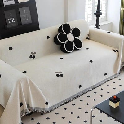 Kersenprint Scandinavische Sofa Worp Dekens Outdoor Kamperen Picknick Grote Deken Vrije Tijd Ontspanning Strandlaken Wit Reiskleed 180X130cm
