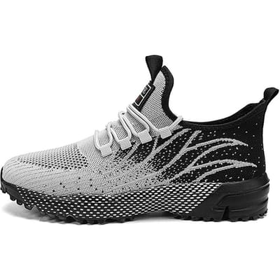 YRZL Heren Casual Sportschoenen Lichtgewicht Zwart Ademend Mesh Hardloopschoenen Comfortabele Atletische Jogging Tennis Sneakers 40 gray