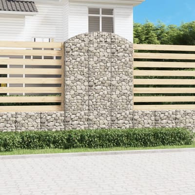 vidaXL - Schanskorf - gewelfd - 150x30x220/240 - cm - gegalvaniseerd - ijzer