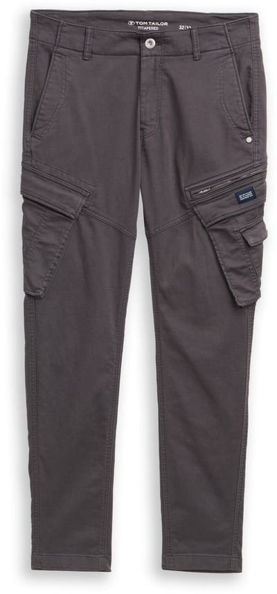 Tom Tailor - Tapered cargobroek met stretch - Maat 36/34 - Tarmac Grey
