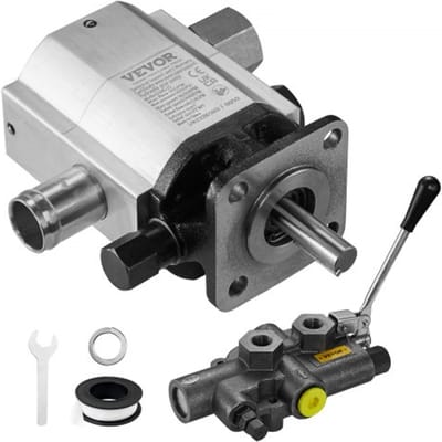 VEVOR hydraulische pompset voor houtkloofmachines, 16 GPM, 2-traps 4000 PSI aluminium hydraulische tandwielpomp, met ventiel, 1" inlaat 1/2" NPT uitlaat, 3600 RPM, voor houtkloofmachines met kleine motor.