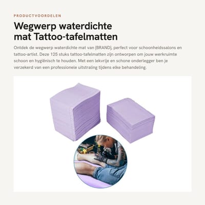 Dailygoods- Tattoo-tafelmat Waterdicht - 125 Stuks - Lekvrij - Onderlegger - Schoonheidssalon - Bescherming tegen Inkt - Wegwerp Tafelkleed