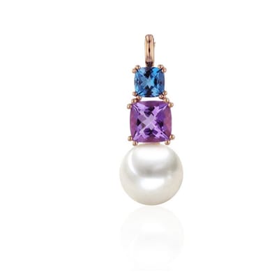 Luna-Pearls - 204.1436 - Hanger - Dames - 585 Roségoud - Zoetwatercultuurparel en Ametist
