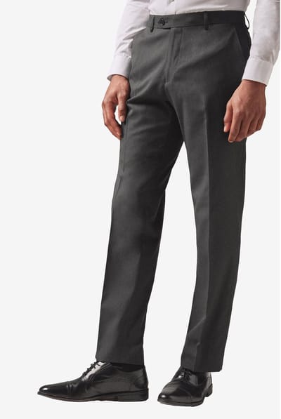 Next - Heren - Normale Pasvorm - Chique stretchy broek - Grijs