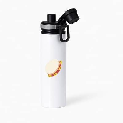 Hacebo® - Tamboerijn waterfles met draaidop grijs - Drum - Tamboerijn spelers - Muzikant - slaginstrument - trommel - water fles - 850ML