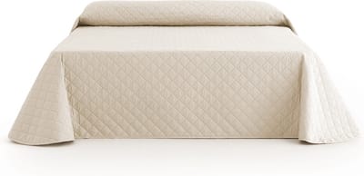 Belmarti Duo - Omkeerbare bedsprei 180 x 270 cm - Beige - Gerecycled polyester