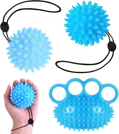 Hand Trainer Finger Trainer - Set van 3 Stressballen voor Volwassenen | Grip Kracht Trainer en Anti Stress Bal | Massage Bal voor Hand Versterking en Vingertraining
