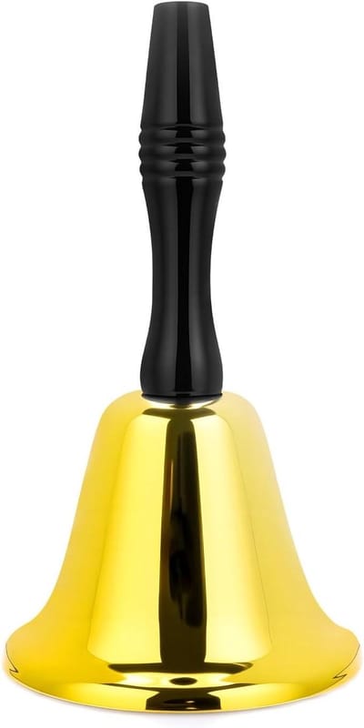 Hand Bell - Service Bell - Aandacht Trekken - Roestvrij Staal - 19 cm Hoog - Goud
