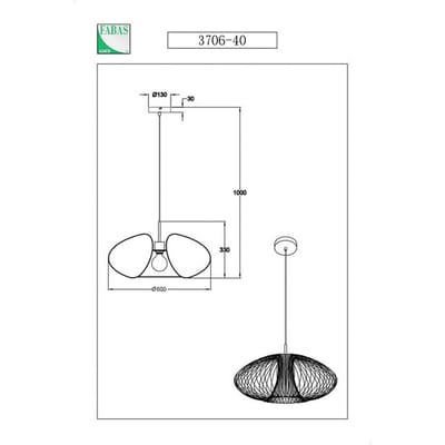 Fabas Luce Hanglamp Fassa, afwerking goudmat, Ø 60 cm, metaal