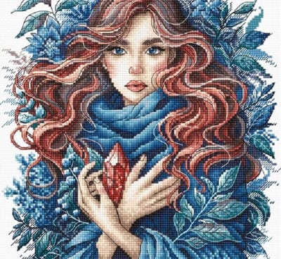 Borduurpakket AVA Stitch - Guardian of the Vermilion Crystal - Bewaker van het Kristal