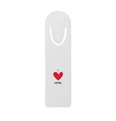Hacebo® - Ik hou van voetbal metalen boekenlegger - Voetbal - Voetballers - Sport - cadeau voor een voetballer - voetbalster Bladwijzer boekenleggers - 12.7 cm x 3.2cm
