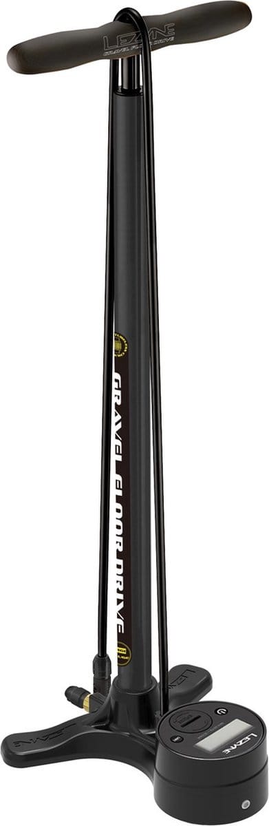Lezyne Gravel Digital Drive - Vloerpomp - Fietspomp - 3.5 Inch digitale meter - Tot 6.9 bar - Presta ventielen - Composite Matrix - Zwart