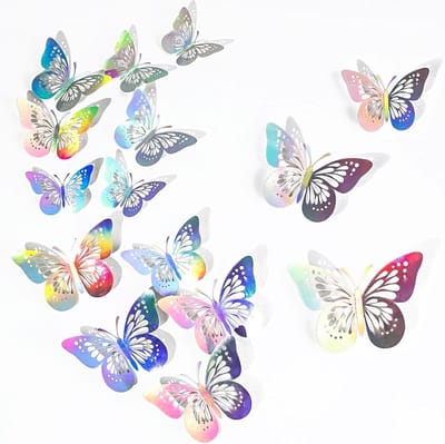 Set van 60 3D Vlinder Muurstickers in 3 Maten voor DIY Decoratie, Feest, Bruiloft en Kamerinrichting