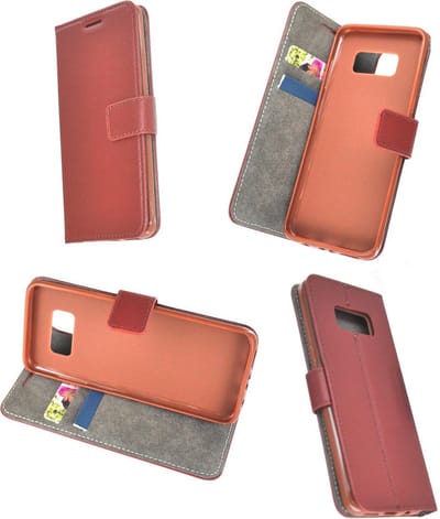 Donkerbruin Effen Wallet Bookcase Hoesje Geschikt voor Samsung Galaxy S8